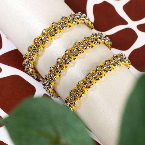 Känguru-Glieder | Mini-Kismet-Armband | Gelb x Silber